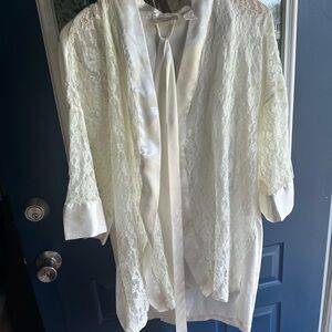 Victoria's Secret Cream Lace Robe